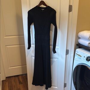 Express Black Long Sleeve Sheath Dress